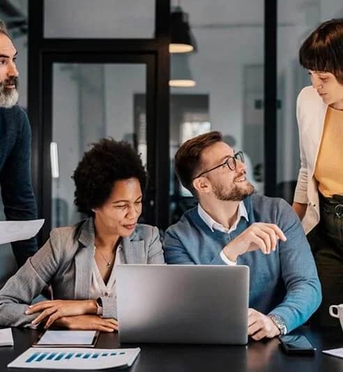 Product team discussing a digital project